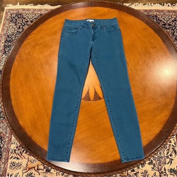 NEW Cabi Skinny Pant/Jean Poseidon Wash Size 6 Teal Blue 5-Pocket Stretch Denim - Picture 2 of 16